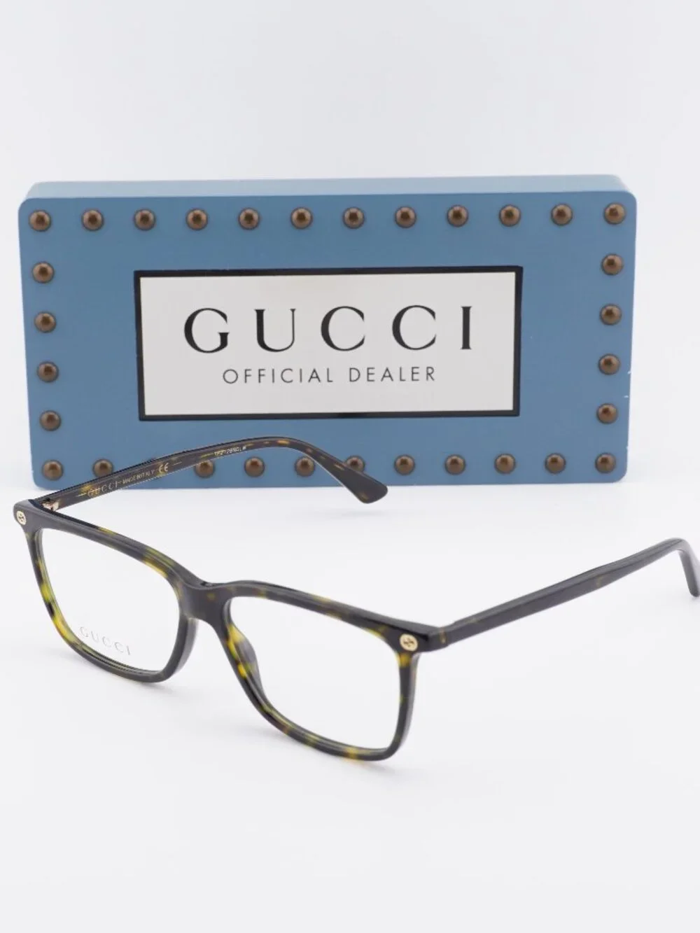 Gucci GG0094O 007 Rectangle Eyeglasses – Gloss Havana 54mm